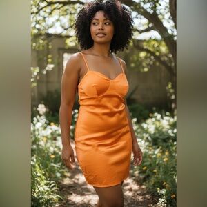 Wild Fable 👀💋Vibrant Orange Backless Dress
